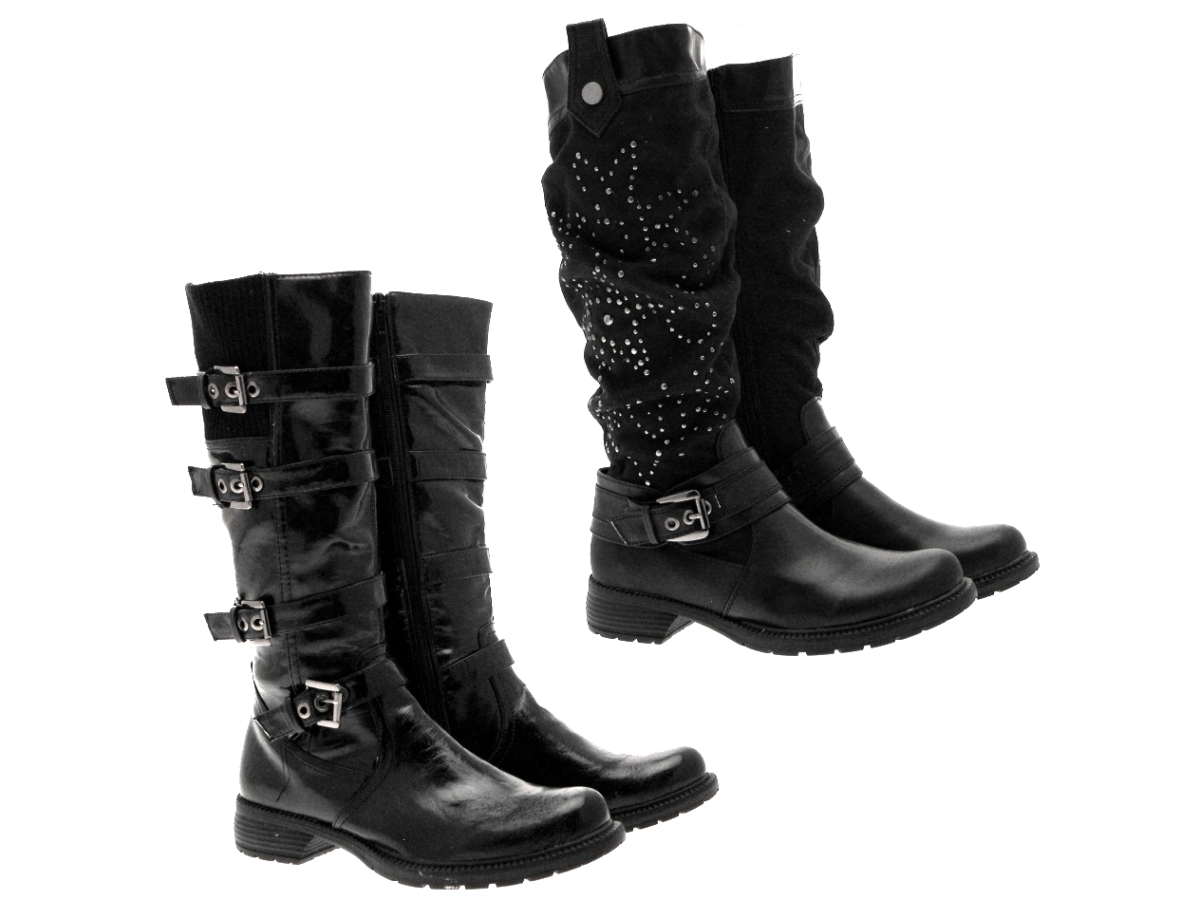 knee length biker boots